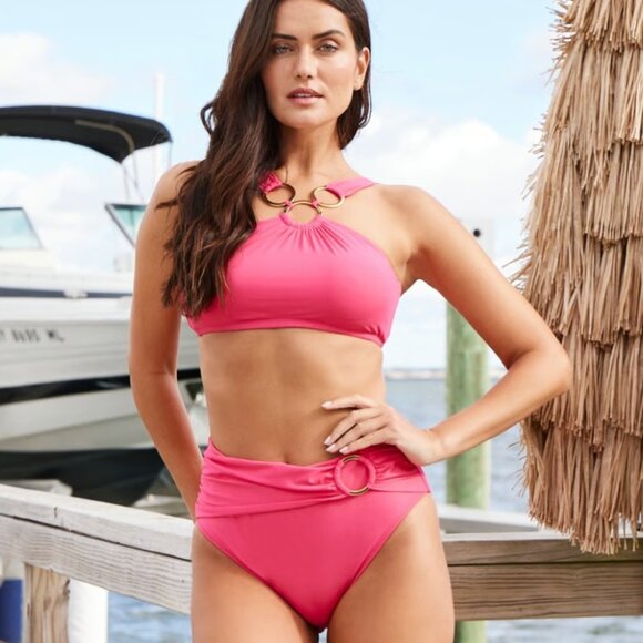 NWT BLEU|ROD BEATTIE RING ME UP Bikini  Rose Red 14 - Picture 1 of 5